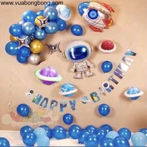 Set bong bóng phi hành gia vũ trụ trang trí sinh nhật bé trai mẫu 5