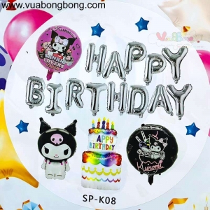 Set bong bóng trang trí sinh nhật happy birthday KUROMI