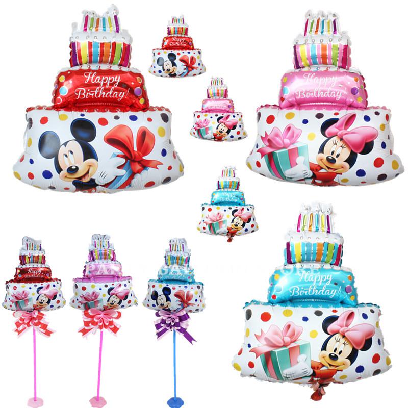 Bong Bóng Bánh Kem Mickey, Minie Lớn Bong Bóng Bánh Kem Mickey, Minie Lớn