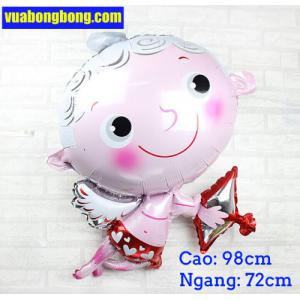 Bong bóng cupid thiên thần size lớn nilon nhôm kiếng bạc
