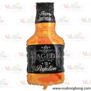 Bong bóng chai rượu tây happy birthday nylon kính bạc