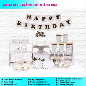 Chủ đề màu trắng ép kim ánh vàng gold SET EXTRA
