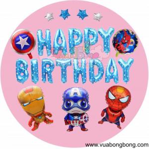 Set bong bóng siêu anh hùng Happy Birthday bé trai