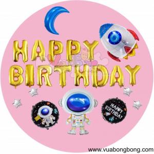 Set bong bóng phi hành gia vũ trụ Happy Birthday bé trai