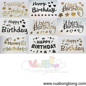 Decal Chữ Happy Birthday Dán Bong Bóng Bay