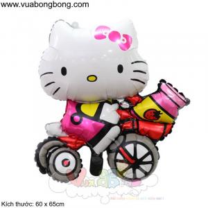 Bóng bóng mèo Hello Kitty xe đạp nilon nhôm kiếng bạc