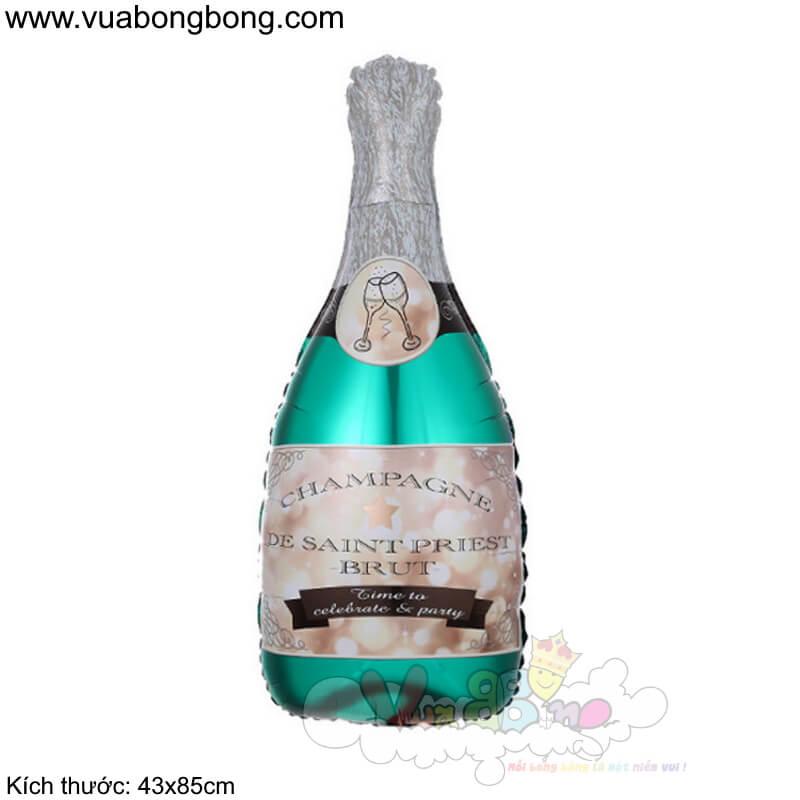 Bong bóng chai rượu xanh champagne xanh lá mẫu 2
