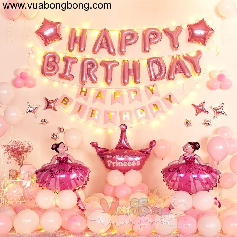 Combo Full trọn bộ trang trí sinh nhật đơn giản cho bé trai bé gái   Shopee Việt Nam