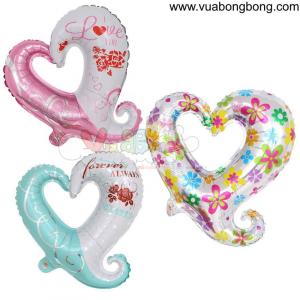 Bong bóng tim khuyết in hoa văn 45cm