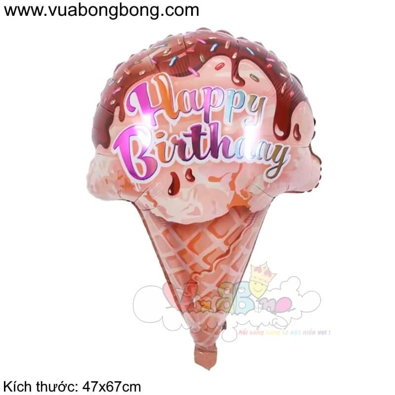 Bong bóng bay hình cây kem happy birthday Vua bong bóng shop.