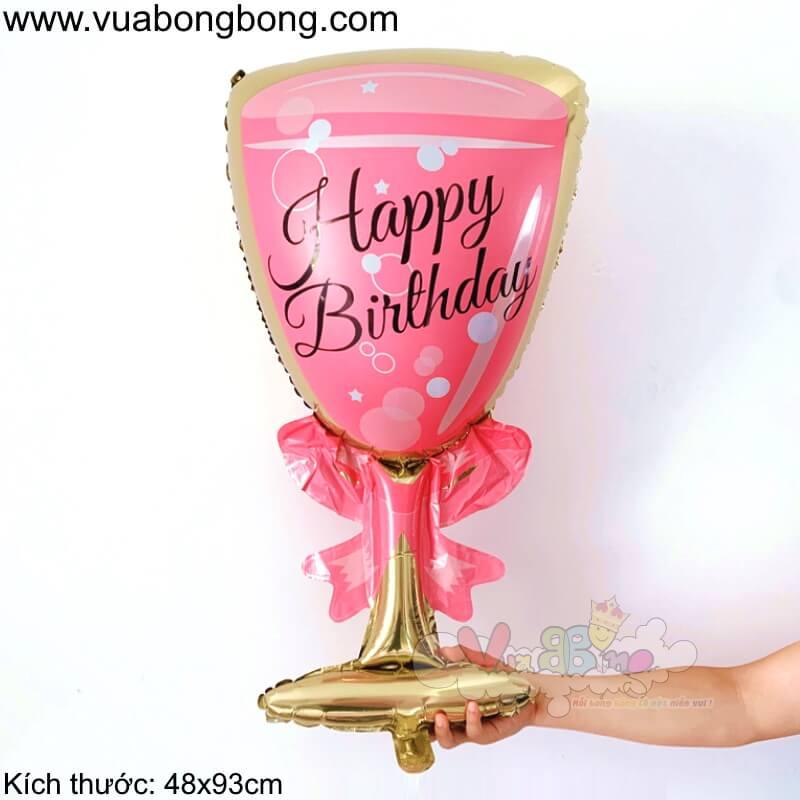 Cùng chúc mừng sinh nhật một cách đặc biệt với bán bóng hình ly màu hồng \