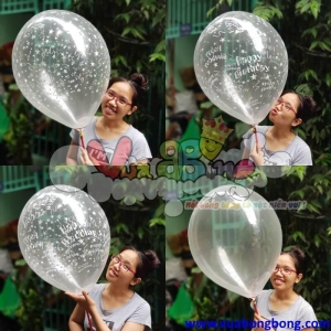 Bong bóng trong suốt in 5 mặt 60ly - 45~50CM