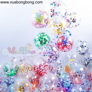 Bong bóng tròn trong suốt kim tuyến 12 inch 30cm
