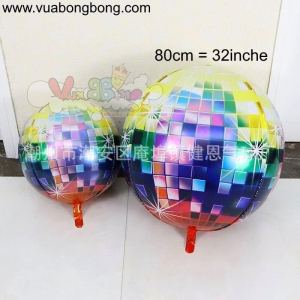 Bong bóng tròn quả cầu disco đủ màu 4D size 80cm 32 inche
