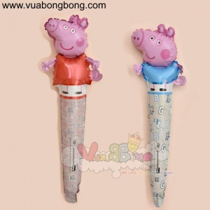 Bong bóng heo PEPPA thanh cây gậy cầm tay dài