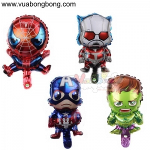 Bong bóng siêu anh hùng chibi size mini nylon nhôm kính bạc