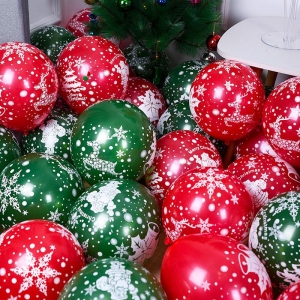 [TQ] Bong bóng tròn giáng sinh noel merry christmas in 5 mặt size 30cm Trung Quốc