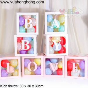 Hộp Trong Suốt Decor Chữ LOVE/BABY
