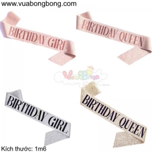 Dây Băng Đeo Chéo Happy Birthday Girl Queen