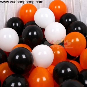 [TQ] Bong bóng tròn màu cam, đen, trắng halloween 25cm 10 inche Trung Quốc