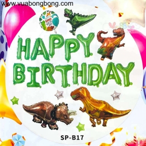 Set bong bóng trang trí sinh nhật khủng long happy birthday