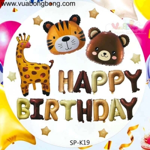 Set bong bóng trang trí sinh nhật động vật happy birthday K19