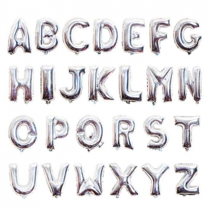 Bong bóng chữ cái bạc silver size 40cm