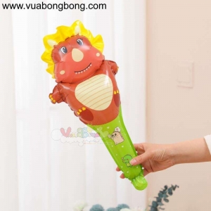 Bong bóng khủng long tê giác thanh cây gậy tay cầm dài