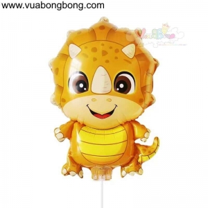 Bong bóng khủng long tê giác nâu gắn que trong