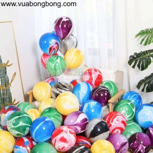 Bong bóng tròn vân đá loang màu (sơn thủy) 25cm 10 icnhe Trung Quốc