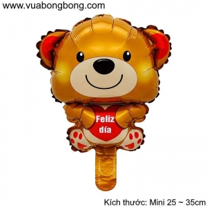 Bong bóng gấu nâu ôm tim size mini nhỏ