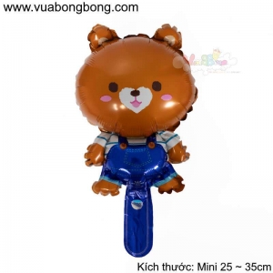 Bong bóng gấu nâu yếm xanh con size mini nhỏ