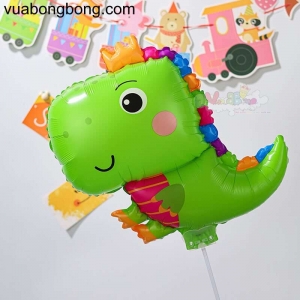 Bong bóng khủng long xanh cute nẹp van gắn que