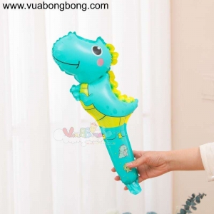 Bong bóng khủng long xanh dương thanh cây gậy tay cầm dài