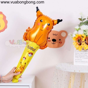 Bong bóng PIKACHU thanh cây gậy tay cầm dài