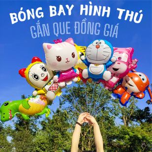 Bong bóng hình thú gắn que