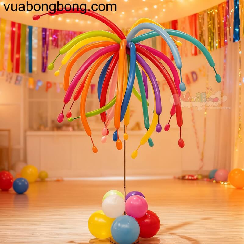 trụ inox bong bóng pháo bông hoa