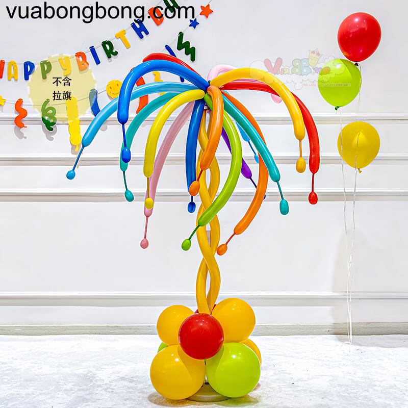 trụ inox bong bóng pháo bông hoa decor
